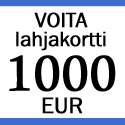 Voita 1000 € lahjakortti valitsemaasi liikkeeseen